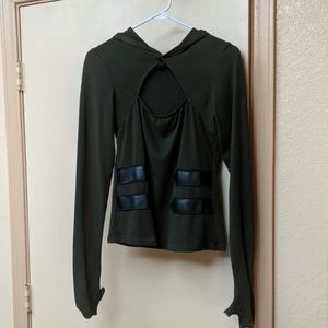 Heavy Red Couture Noir Long Sleeve Shirt w/Hood